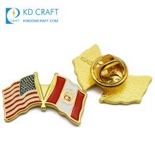 Best selling products in USA custom metal enamel friendship cross country national flag pin badge with colorful pattern